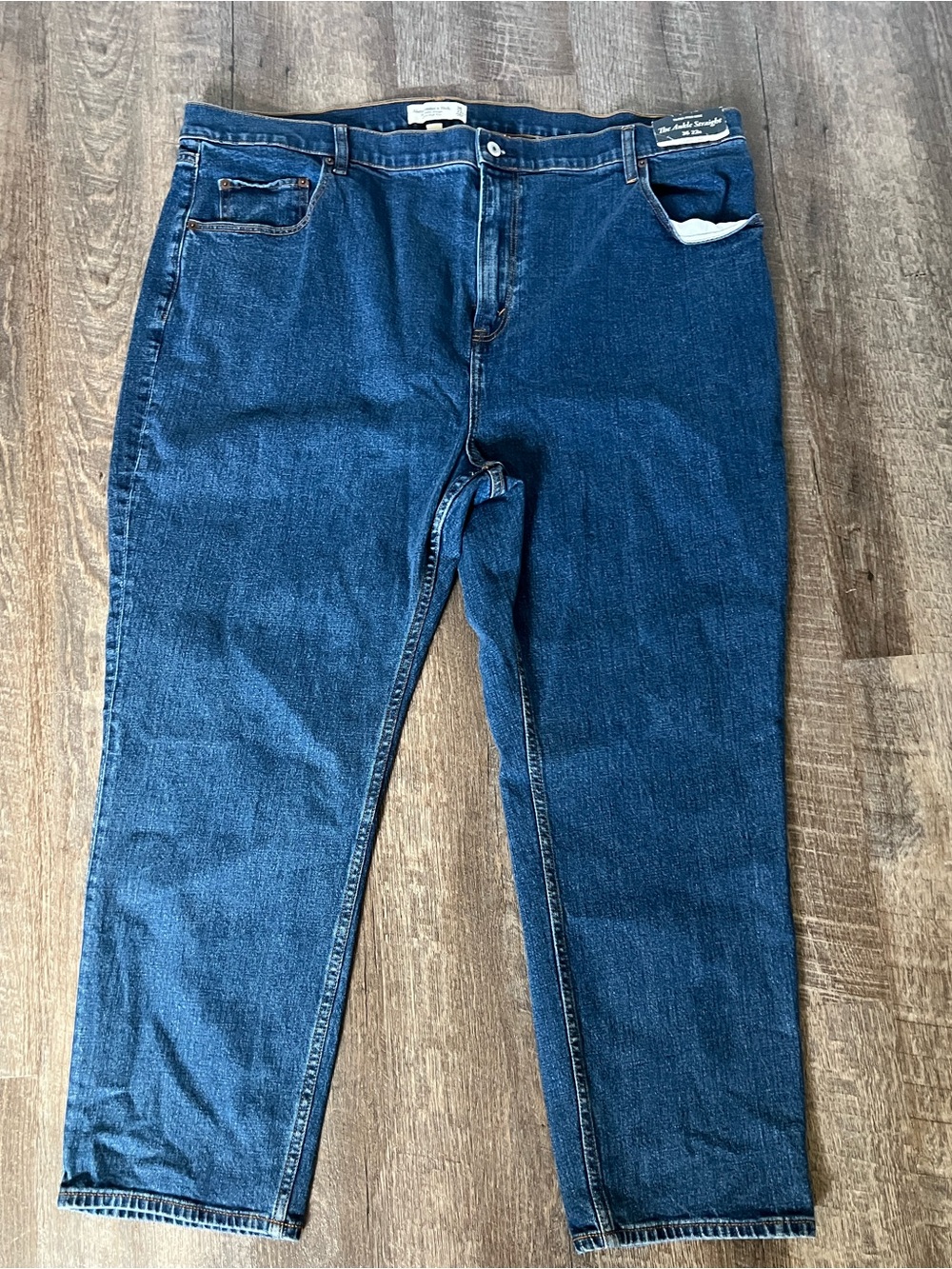 Abercrombie & Fitch Curve Love Ankle Straight Ultra High Rise Jeans Blue 36 22R - Picture 2 of 7